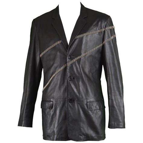 mens versace leather jacket|gianni versace vice style jacket.